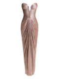 Maria Lucia Hohan Alessandra Strapless Maxi Dress — Brown — Size S — Front View