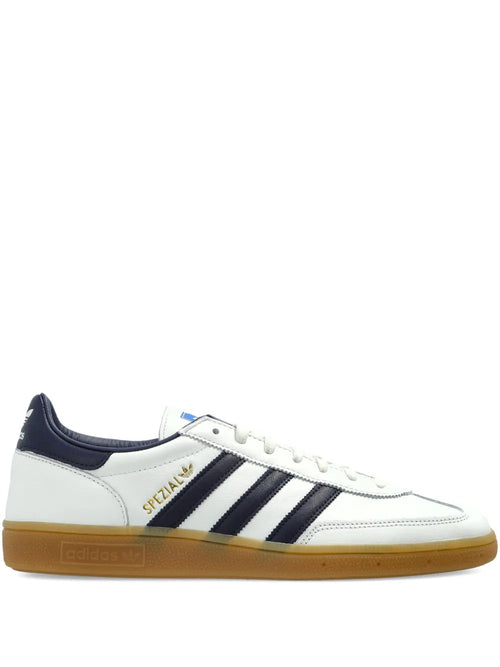 adidas Spezial Three-Stripe Lace-Up Fastening Sneakers — White — Size US M 8 - US W 9.5 — Front View