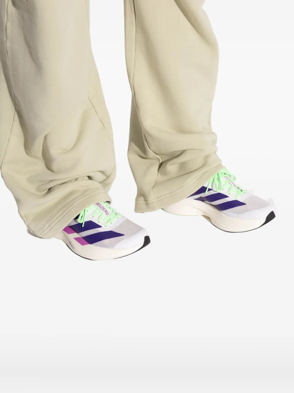 adidas Adizero Evo Three-Striped — White — Size US M 3.5 - US W 5 — Detail View