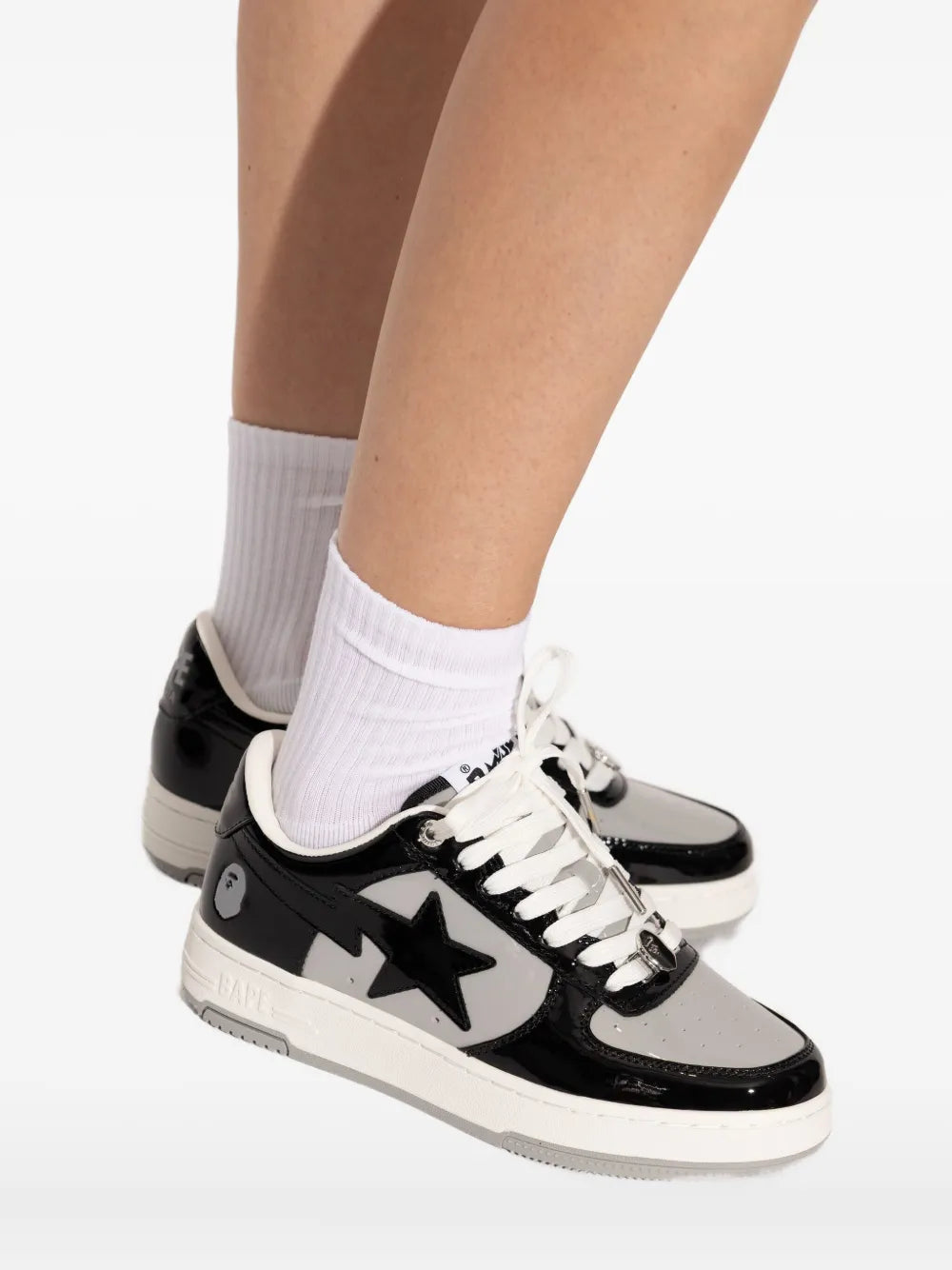 A BATHING APE  Bape Sta Panelled — Black — Size US M 3.5 - US W 5 — Detail View
