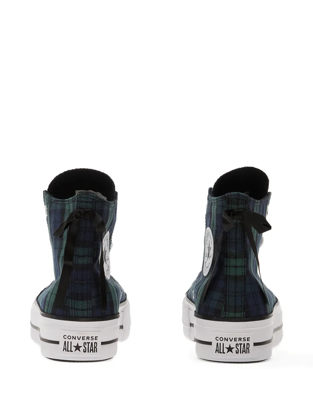 Converse Chuck Taylor All Star Lift  Plaid-Pattern — Blue — Size US M 3.5 - US W 5 — Back View