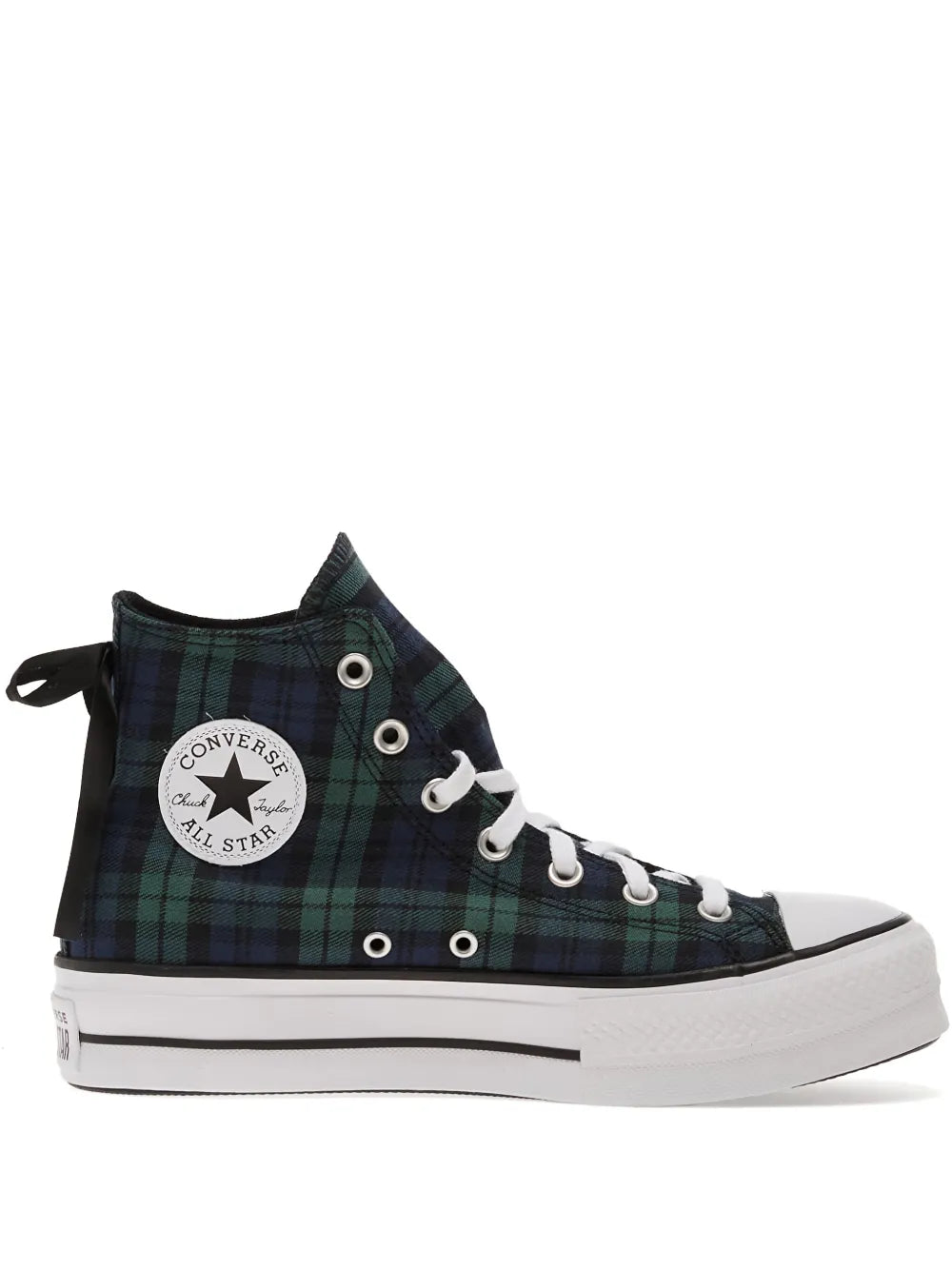 Converse Chuck Taylor All Star Lift  Plaid-Pattern — Blue — Size US M 3.5 - US W 5 — Front View