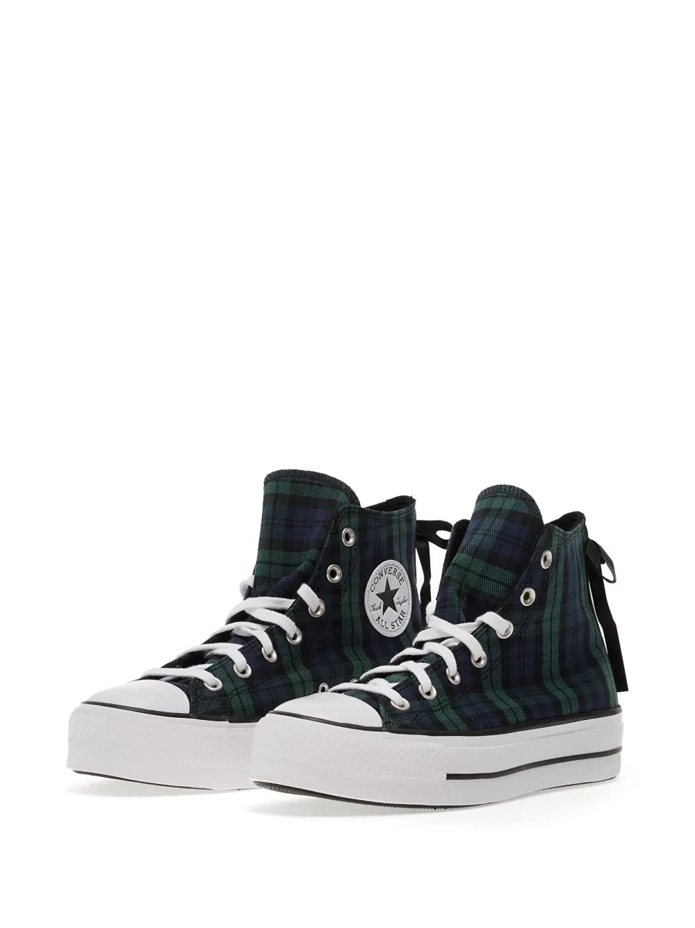 Converse Chuck Taylor All Star Lift  Plaid-Pattern — Blue — Size US M 3.5 - US W 5 — Side View