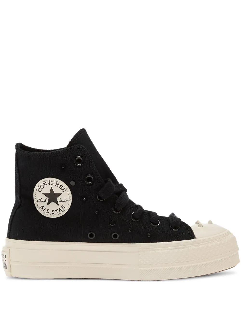 Converse Chuck Taylor All Star Lift Hi Lace-Up — Black — Size US M 3.5 - US W 5 — Front View