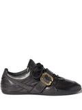 Miu Miu Buckle-Strap Leather — Black — Size US M 3.5 - US W 5 — Front View