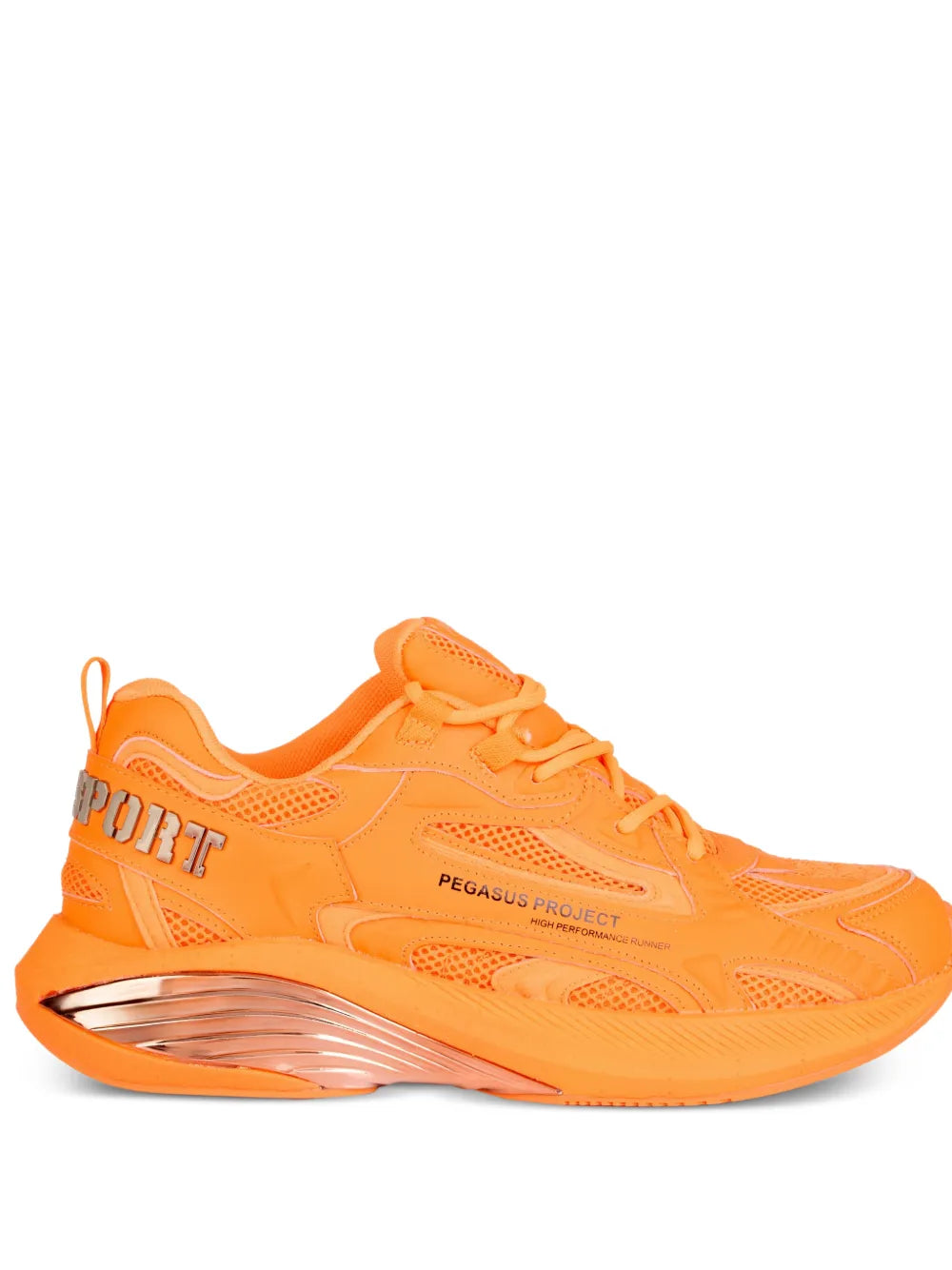 Plein Sport Pegasus Project Lace-Up — Orange — Size US M 3.5 - US W 5 — Front View