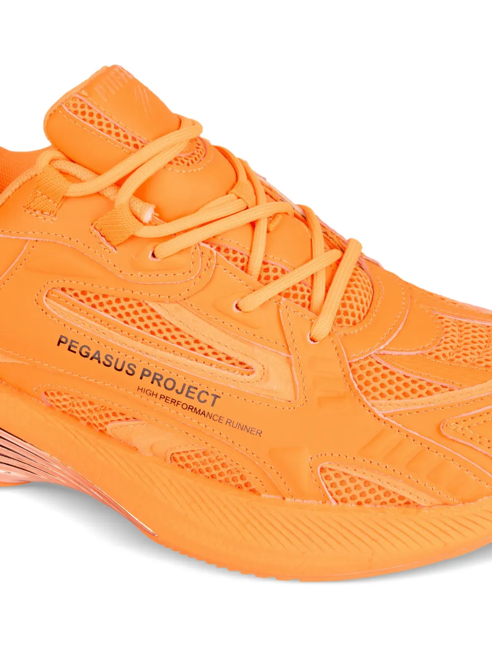 Plein Sport Pegasus Project Lace-Up — Orange — Size US M 3.5 - US W 5 — Top View