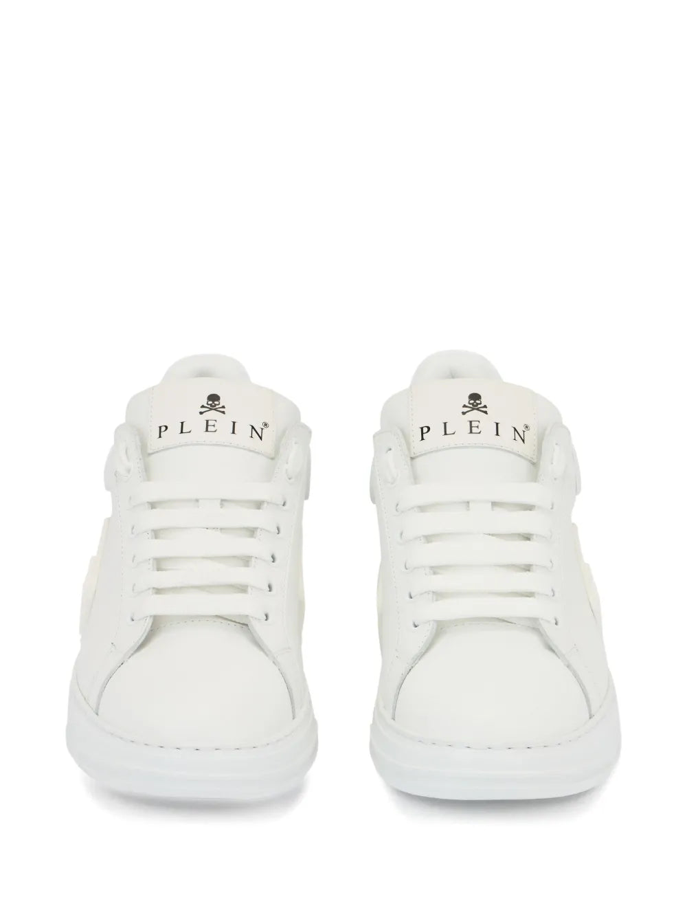 Philipp Plein Phantom Kick$ Logo-Plaque Low-Top — White — Size US M 3.5 - US W 5 — Back View