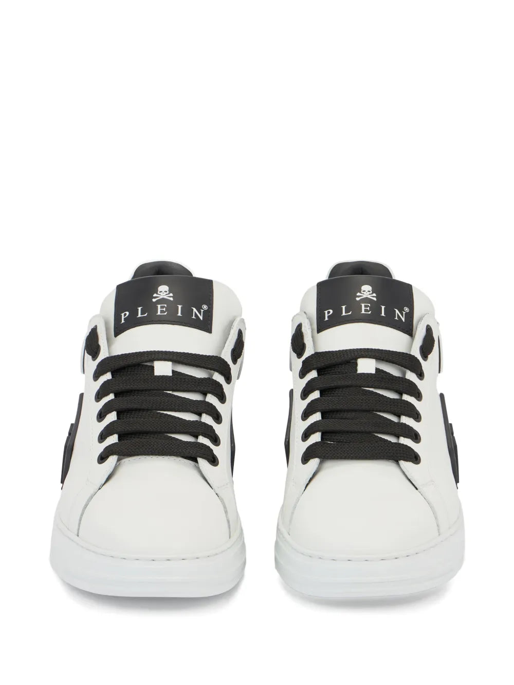 Philipp Plein Logo Plaque Low-Top Trainers — Black — Size US M 3.5 - US W 5 — Back View