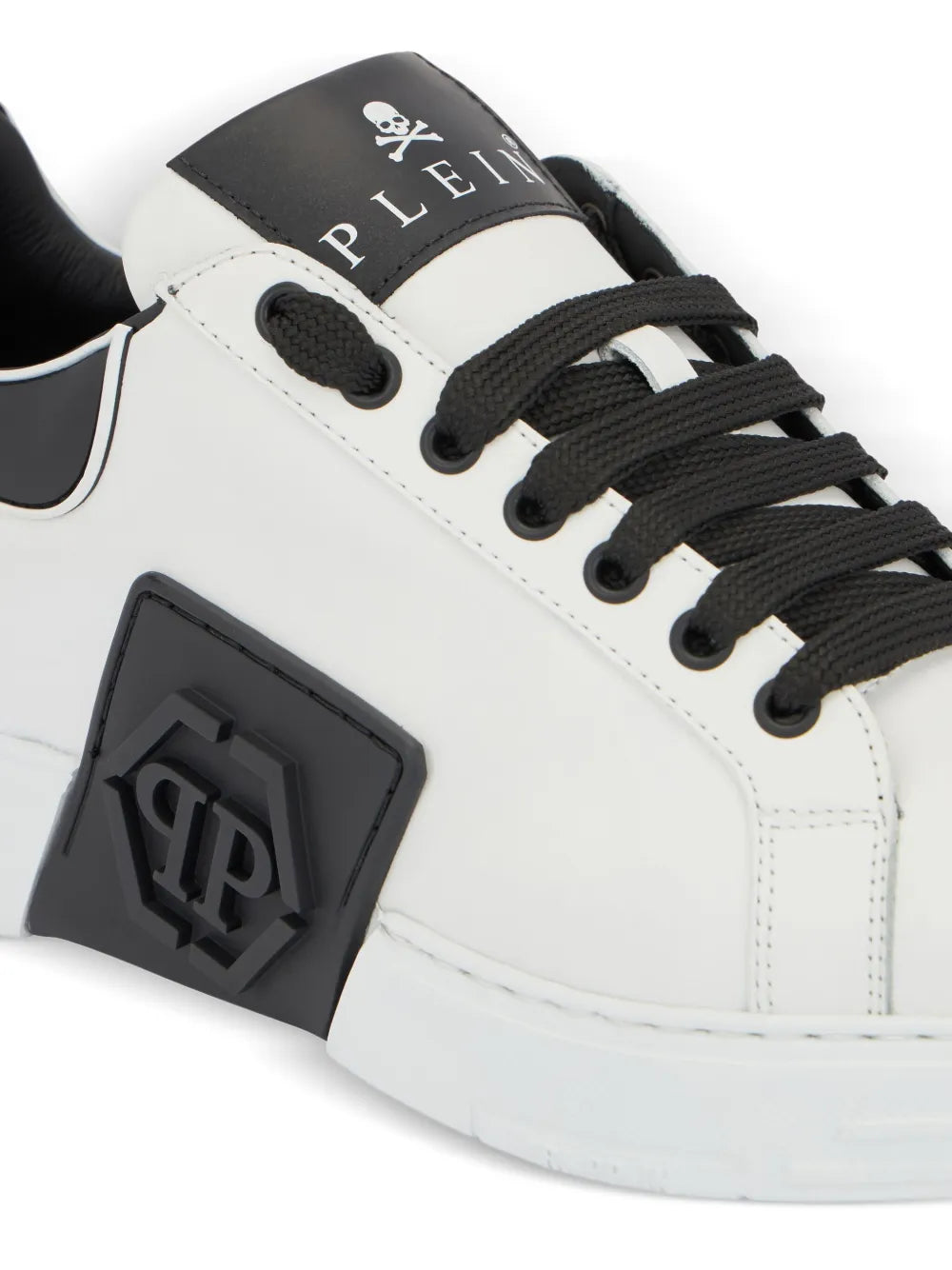 Philipp Plein Logo Plaque Low-Top Trainers — Black — Size US M 3.5 - US W 5 — Detail View