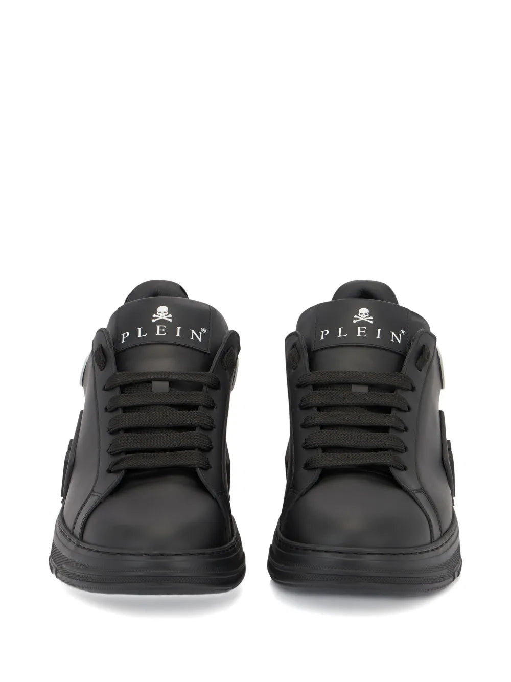 Philipp Plein Phantom Kick$ Logo Low-Top — Black — Size US M 3.5 - US W 5 — Back View