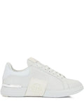 Philipp Plein Phantom Kick$ Logo-Embossed Low-Top — White — Size US M 3.5 - US W 5 — Front View