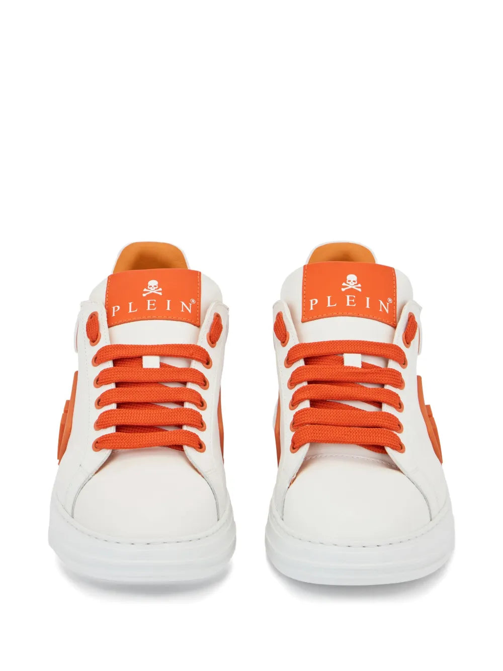 Philipp Plein Phantom Kick$ Logo-Plaque Low-Top — White — Size US M 3.5 - US W 5 — Back View