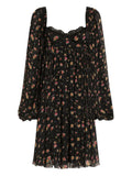Dolce Gabbana Floral Lace Mini Dress — Black — Size XS — Front View