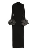 Solace London Viviana High Neck Maxi Dress — Black — Size XS — Front View