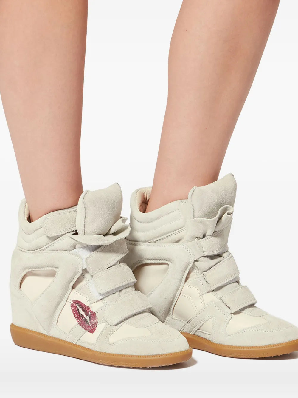 ISABEL MARANT 50Mm Bekett Lips-Motif — Cream — Size US M 3.5 - US W 5 — Detail View