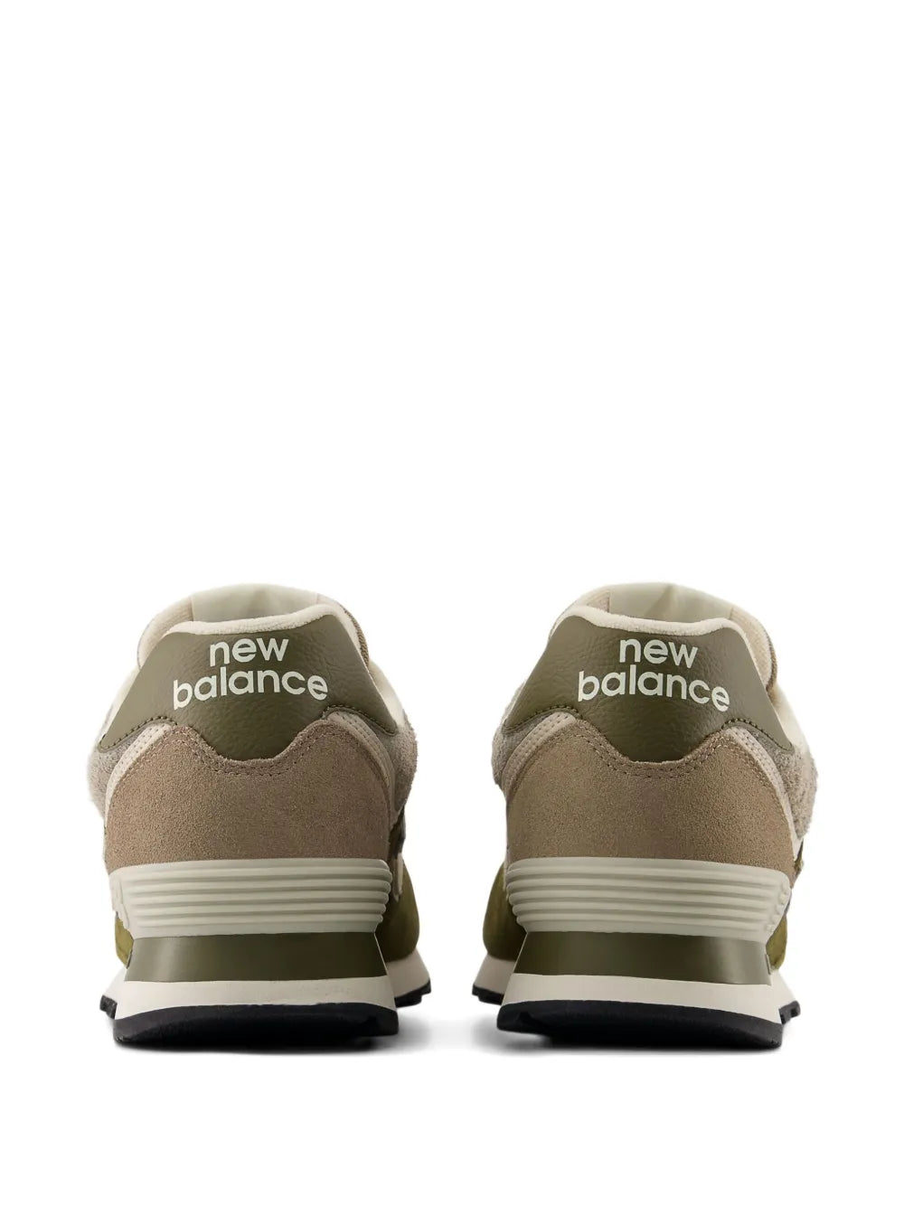 New Balance 574 Lace-Up Suede-Panelled — Beige — Size US M 3.5 - US W 5 — Back View