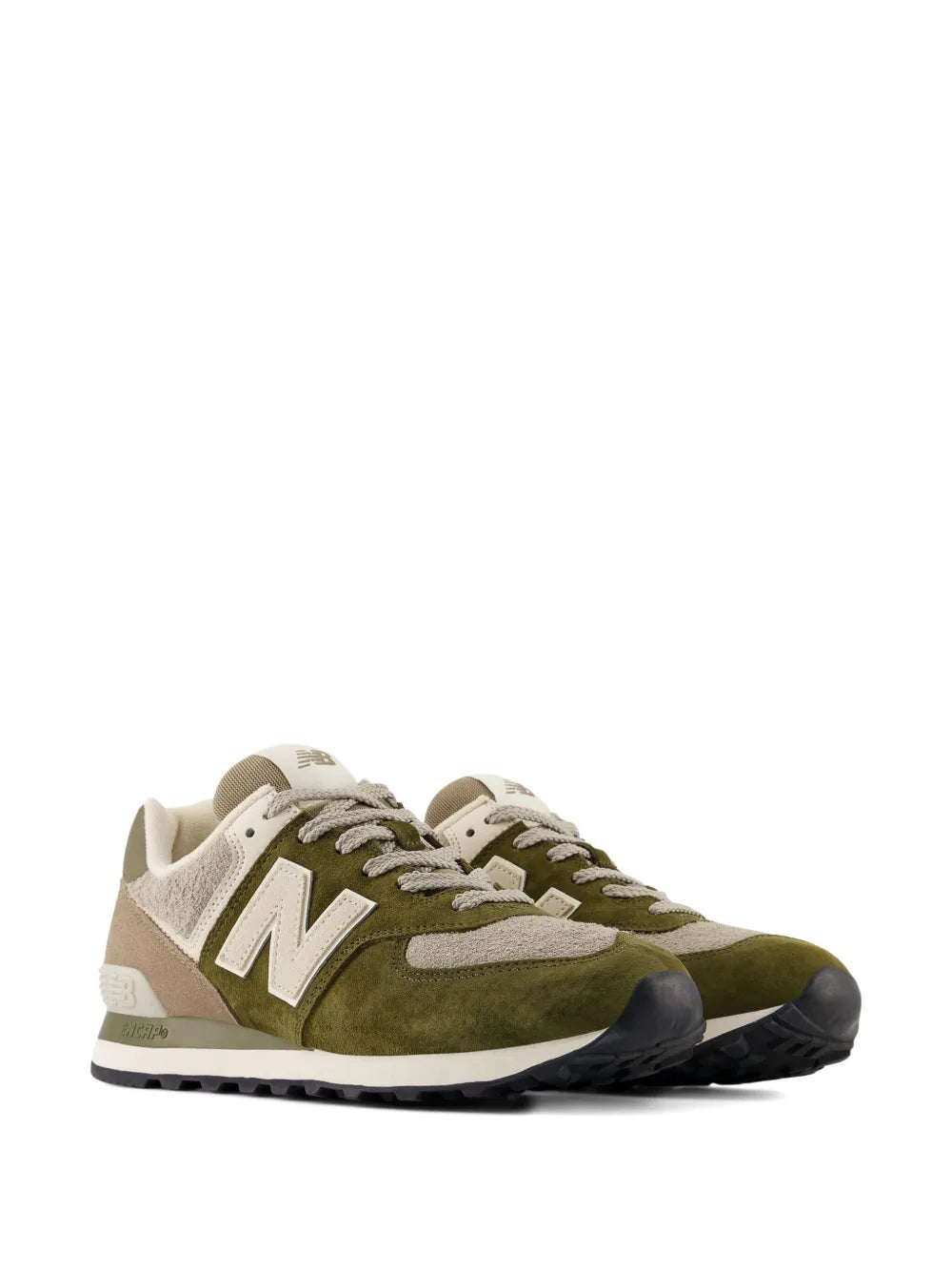 New Balance 574 Lace-Up Suede-Panelled — Beige — Size US M 3.5 - US W 5 — Side View
