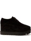 Stella McCartney 55Mm Elyse Velvet Platform Lace-Up — Black — Size US M 3.5 - US W 5 — Front View