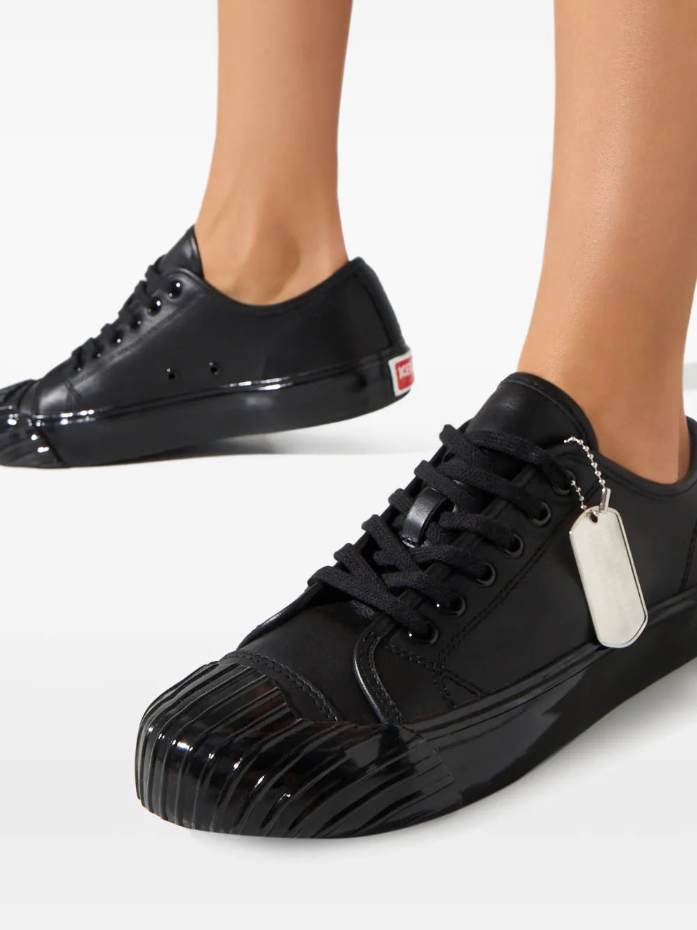 Kenzo Logo-Detail Leather — Black — Size US M 3.5 - US W 5 — Detail View