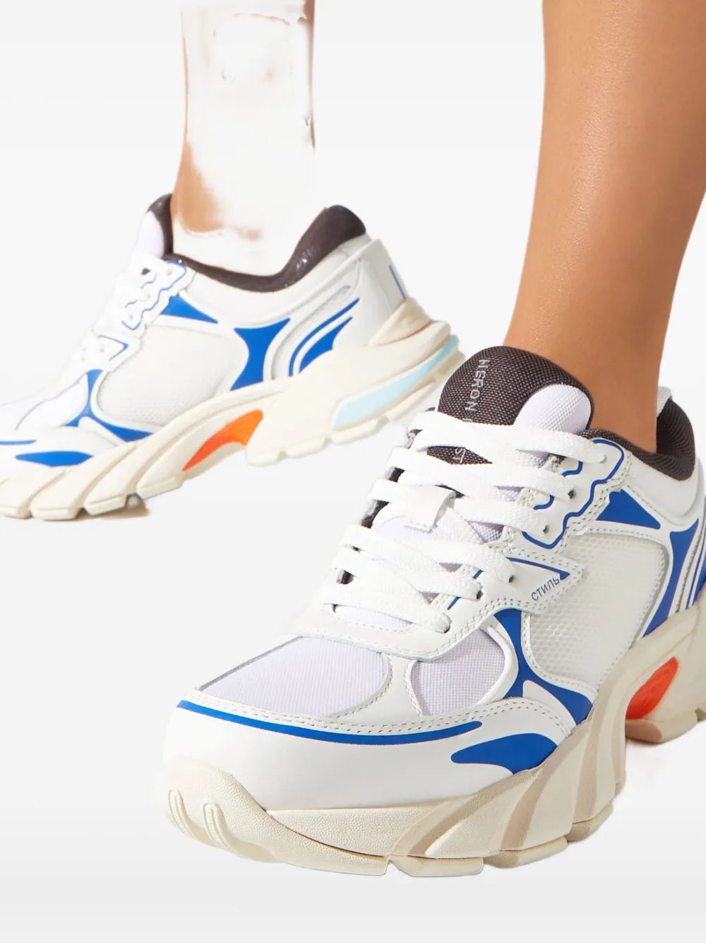 Heron Preston Block Stepper Lace-Up — White — Size US M 3.5 - US W 5 — Detail View
