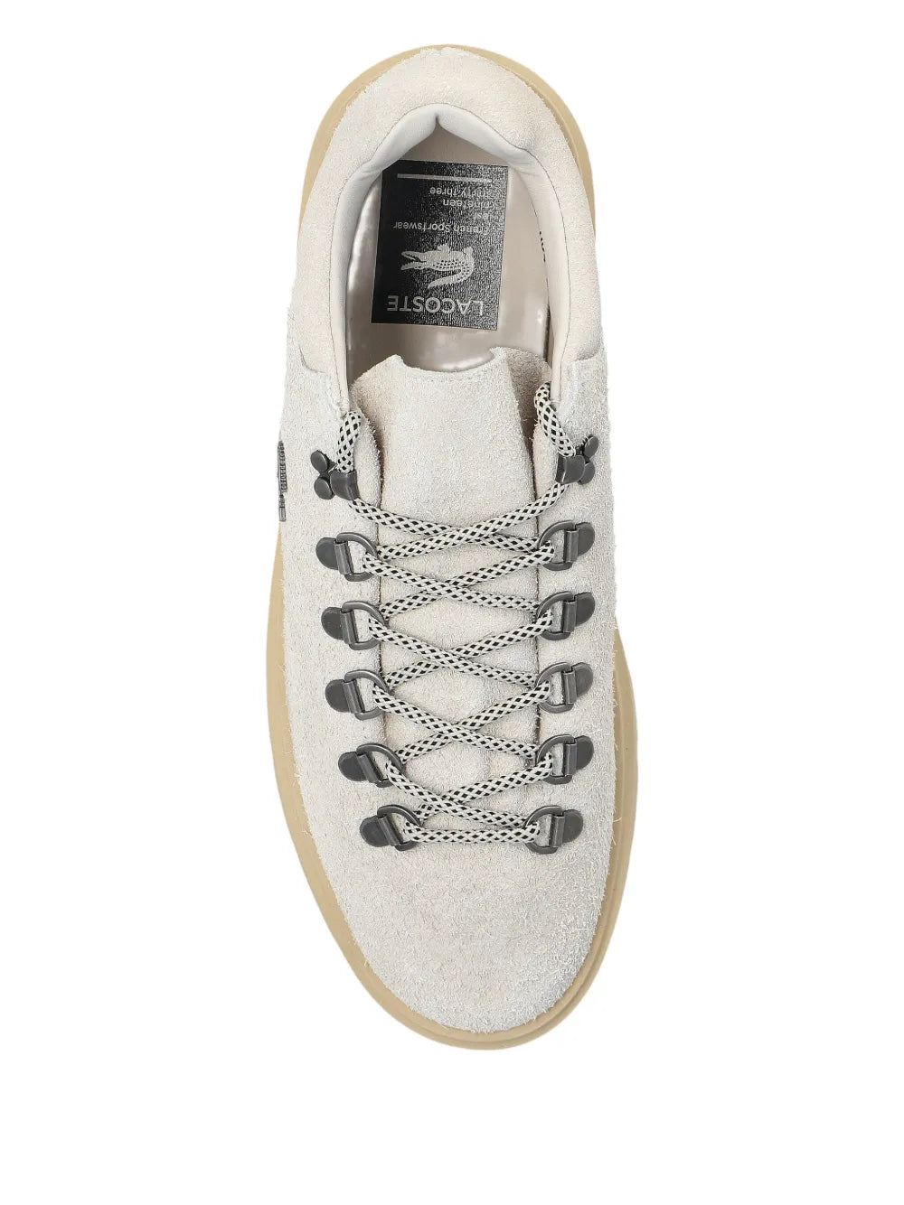 Lacoste Baseshot Suede Low-Top — White — Size US M 3.5 - US W 5 — Back View