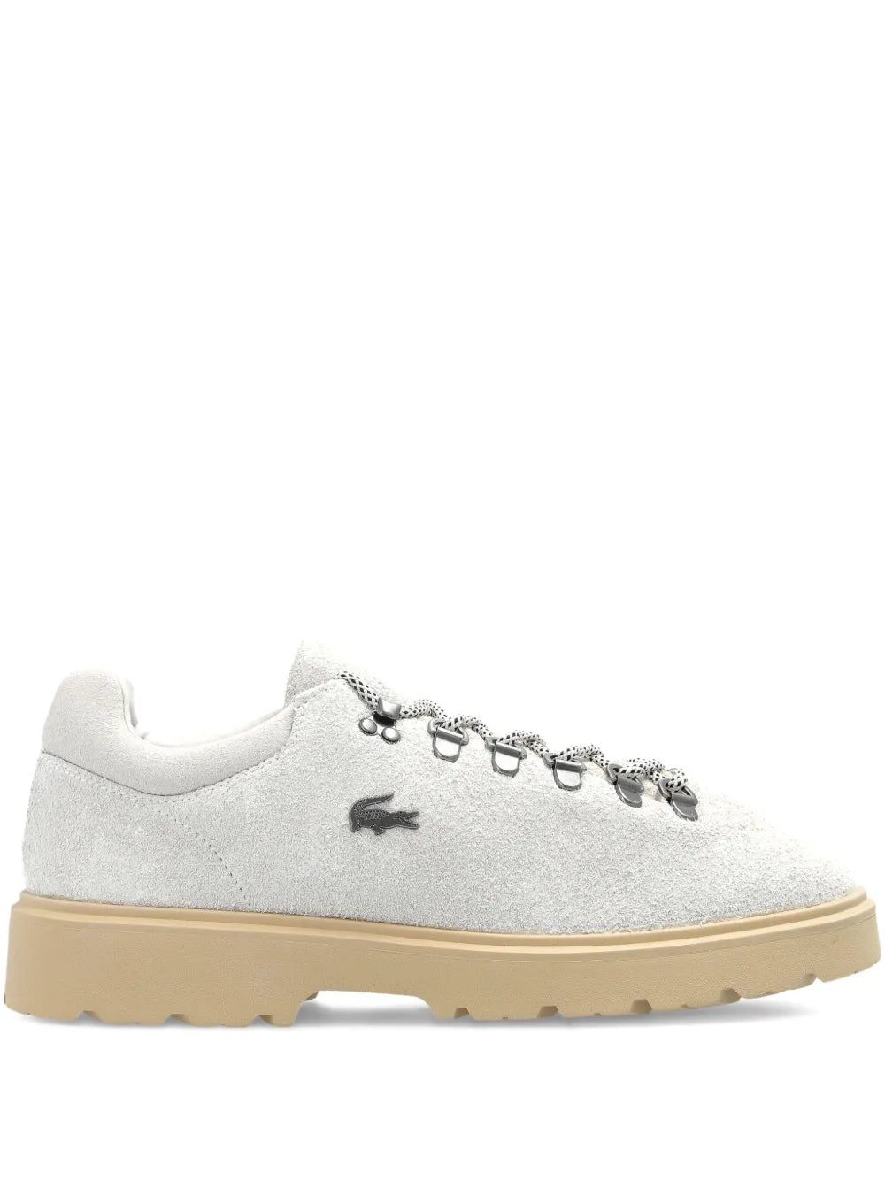 Lacoste Baseshot Suede Low-Top — White — Size US M 3.5 - US W 5 — Front View