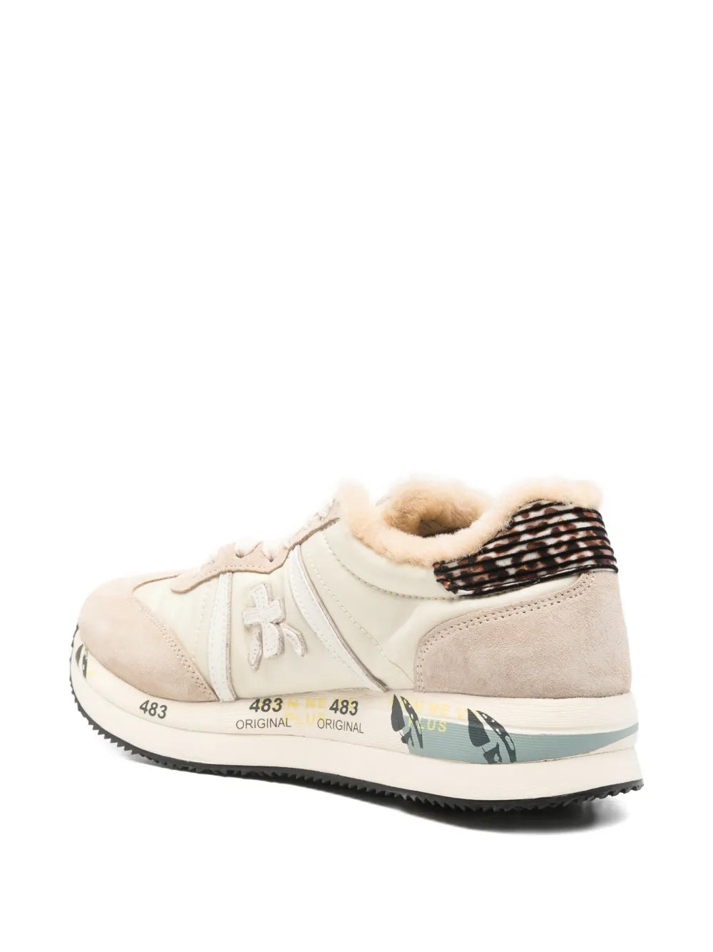 Premiata Shearling-Trim — Beige — Size US M 3.5 - US W 5 — Back View