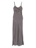 Sandro Printed Lace Up Maxi Dress — Blue — Size XS — Front View