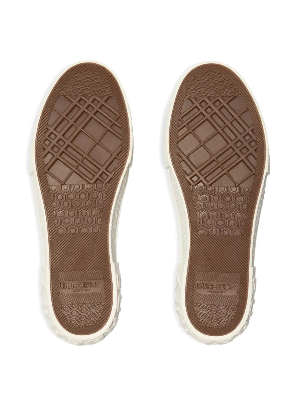 Burberry Check Embossed-Logo — Beige — Size US M 3.5 - US W 5 — Top View