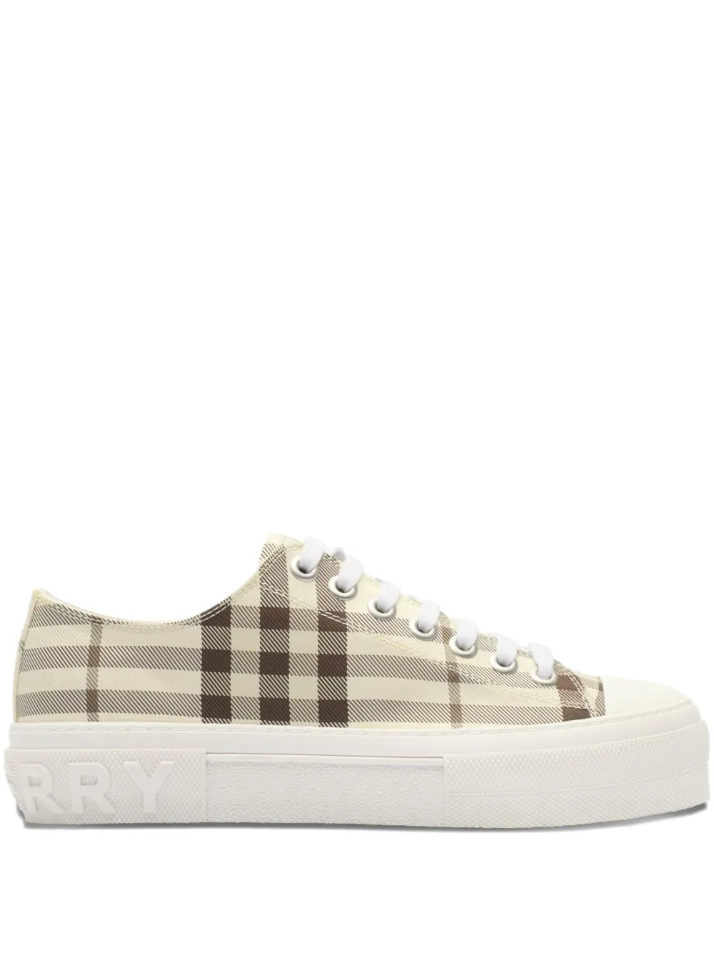 Burberry Check Embossed-Logo — Beige — Size US M 3.5 - US W 5 — Front View