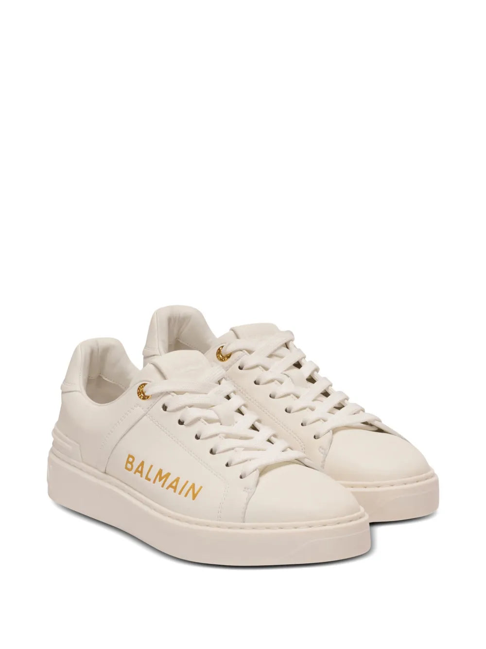 Balmain B-Court Lace-Up — White — Size US M 3.5 - US W 5 — Side View