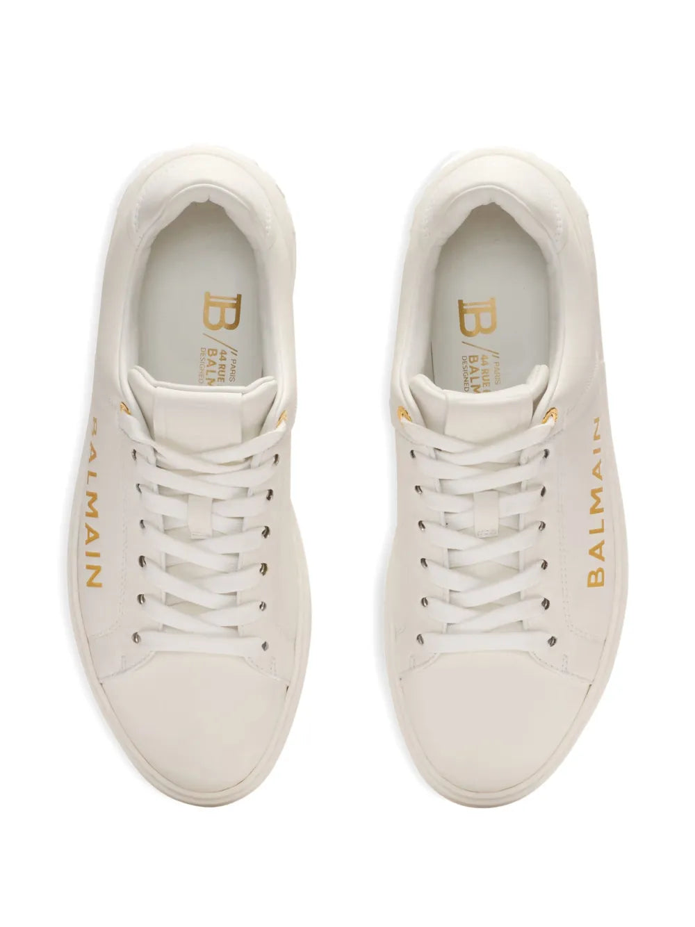 Balmain B-Court Lace-Up — White — Size US M 3.5 - US W 5 — Top View