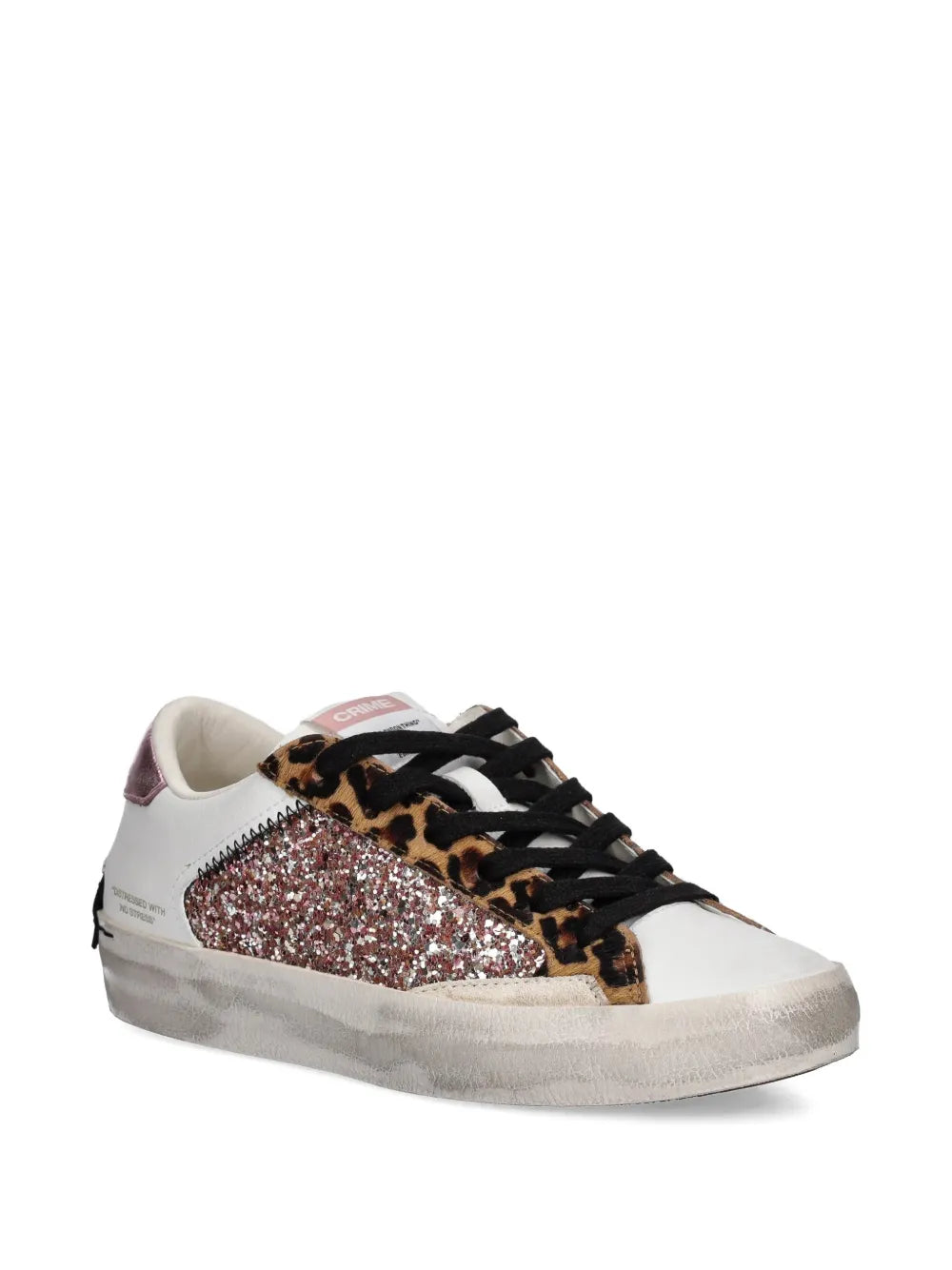 Crime London Glitter-Embellishment Leopard-Print — Black — Size US M 3.5 - US W 5 — Side View