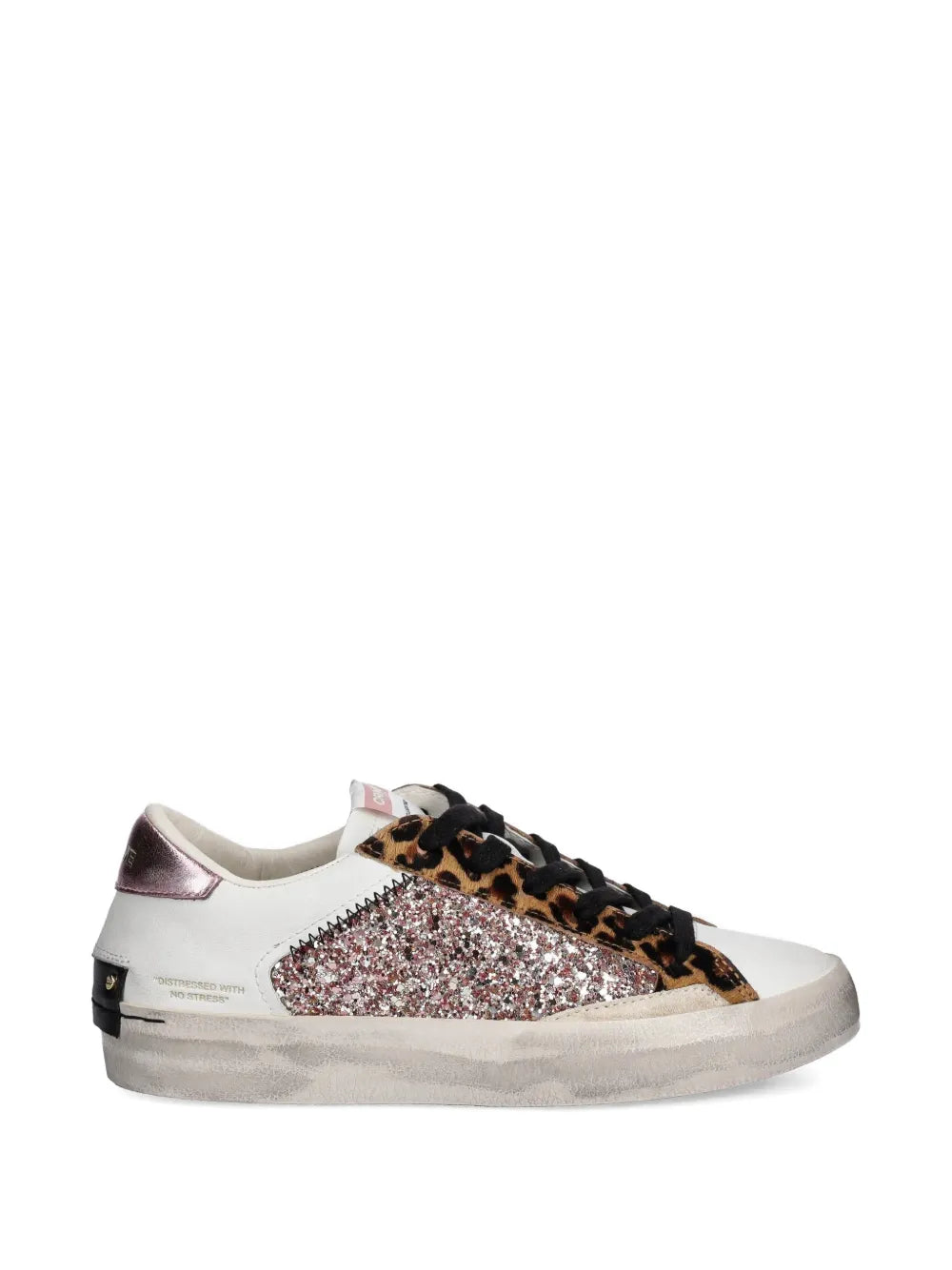 Crime London Glitter-Embellishment Leopard-Print — Black — Size US M 3.5 - US W 5 — Front View