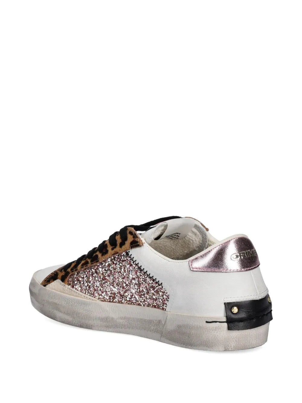 Crime London Glitter-Embellishment Leopard-Print — Black — Size US M 3.5 - US W 5 — Back View