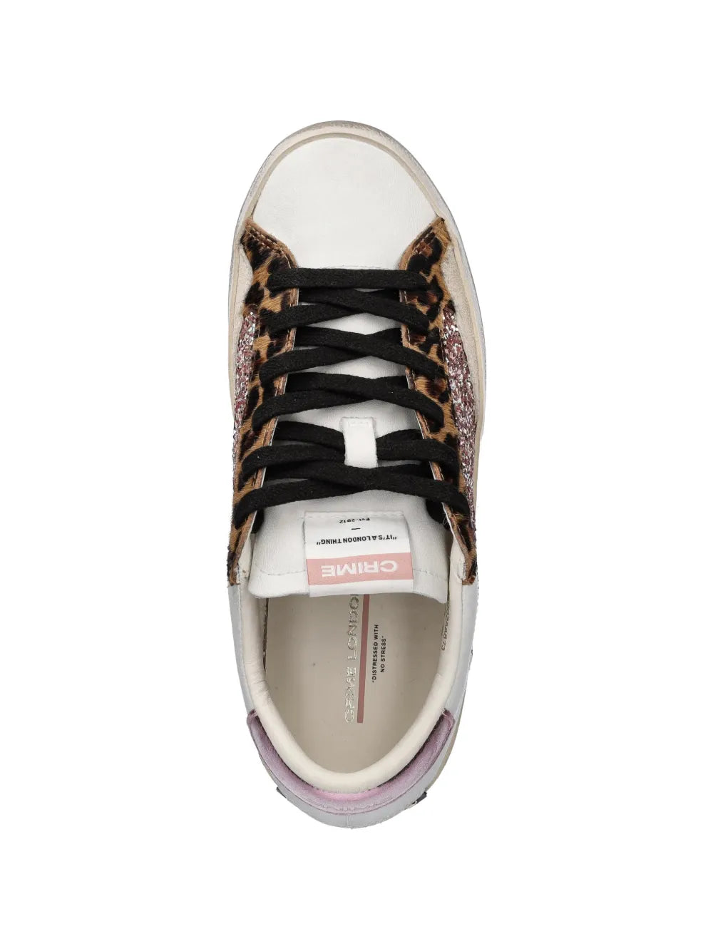 Crime London Glitter-Embellishment Leopard-Print — Black — Size US M 3.5 - US W 5 — Top View