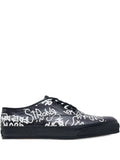 Comme Des Gar ns Comme Des Gar ns Message-Printed Leather — Black — Size US M 3.5 - US W 5 — Front View