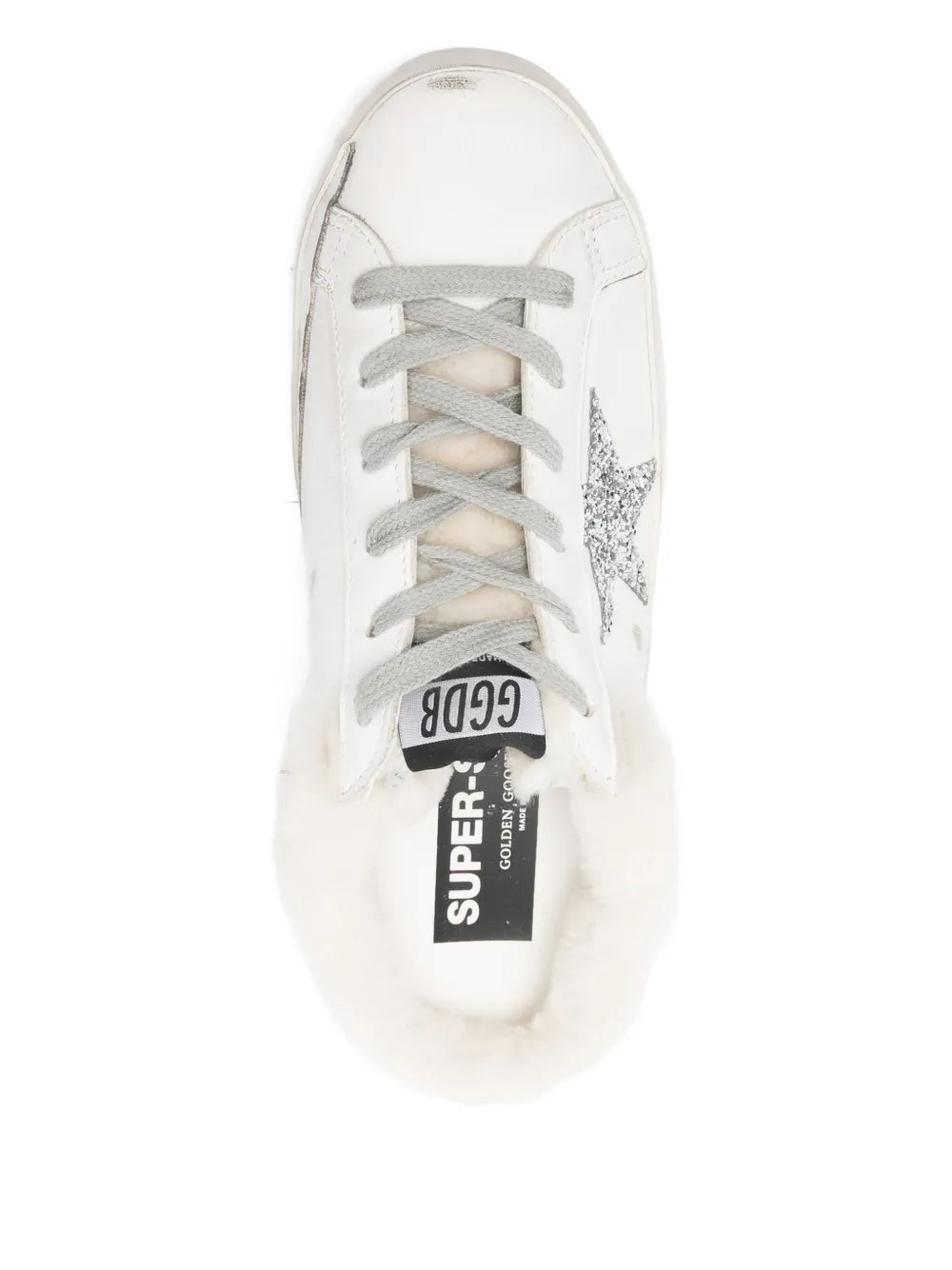 Golden Goose Star-Motif Shearling — White — Size US M 3.5 - US W 5 — Top View