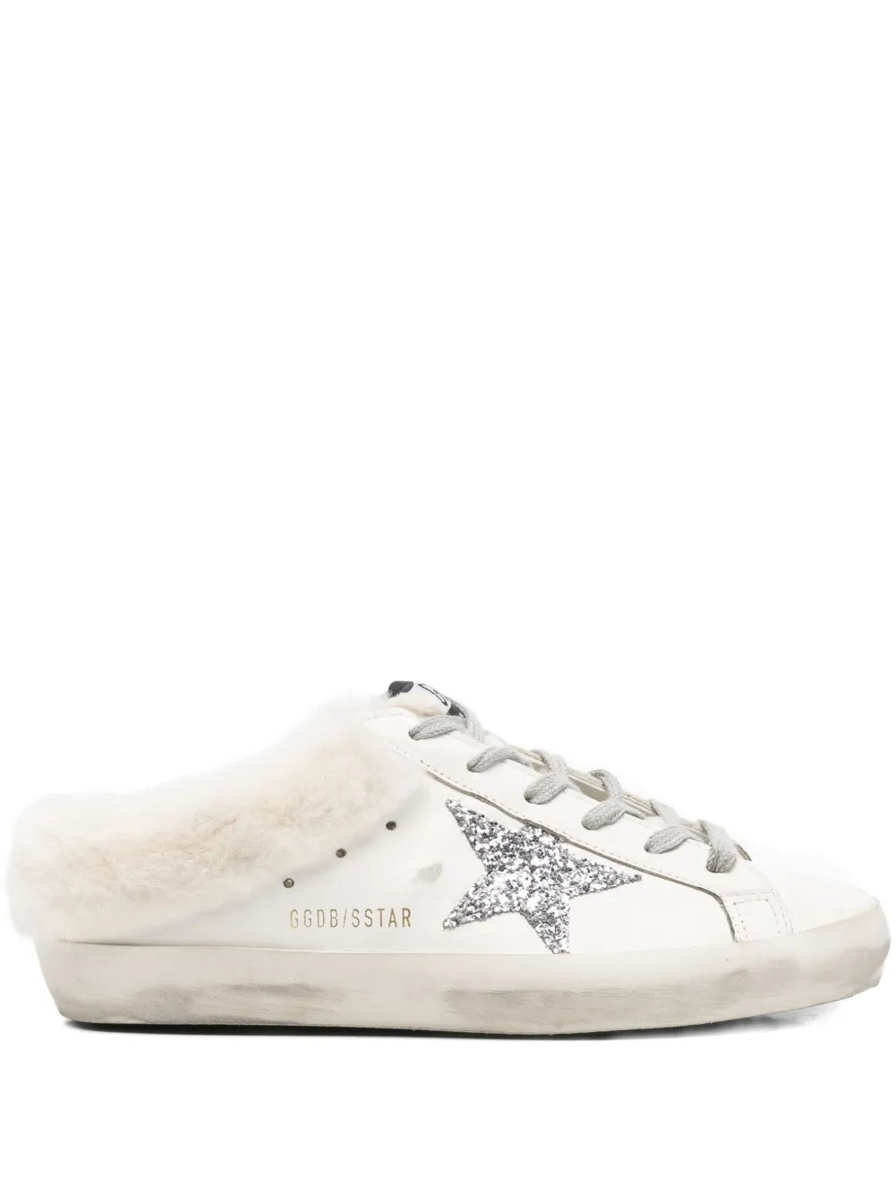 Golden Goose Star-Motif Shearling — White — Size US M 3.5 - US W 5 — Front View