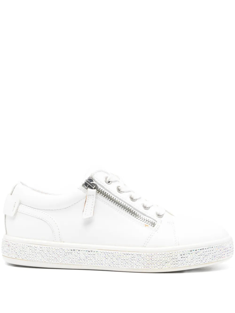 Geox Leelu Zip Embellished — White — Size US M 3.5 - US W 5 — Front View