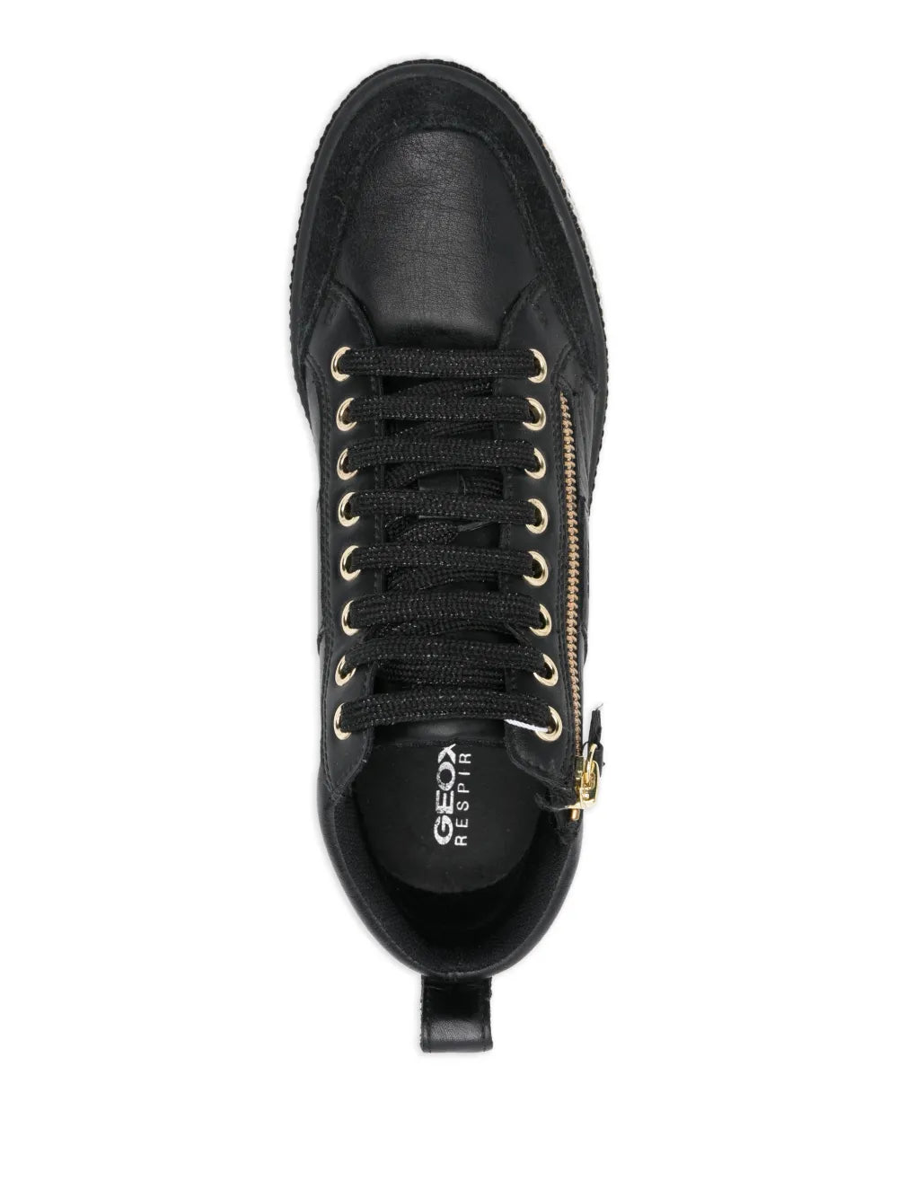 Geox Leelu Zip-Up Embellished — Black — Size US M 3.5 - US W 5 — Top View