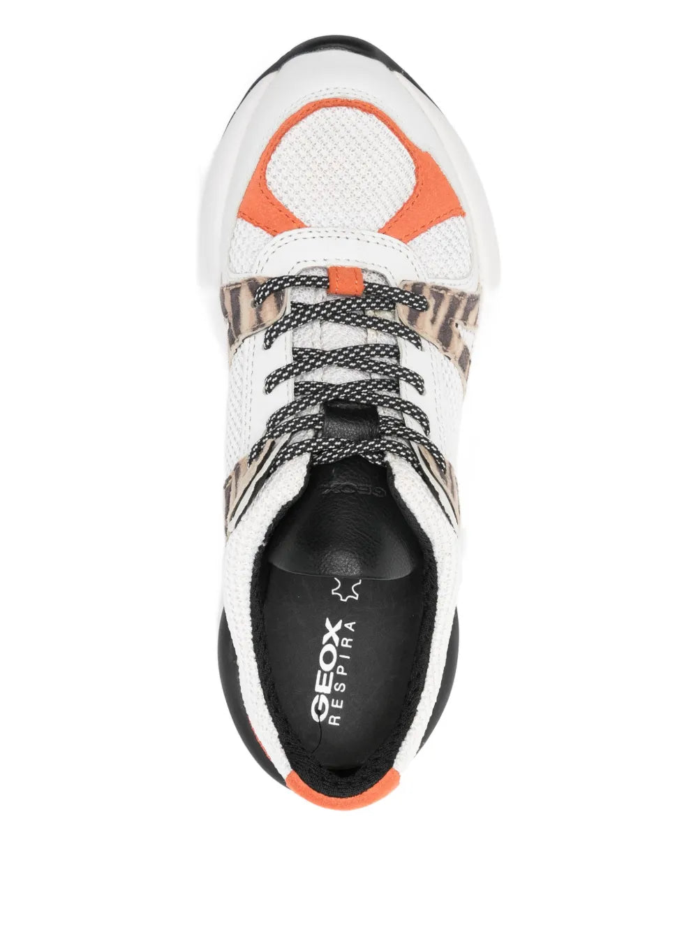 Geox Animal-Print Panel — White — Size US M 3.5 - US W 5 — Top View
