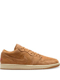 Air Jordan 1 Low Se Lace-Up Sneakers — Brown — Size US M 9.5 - US W 11 — Front View