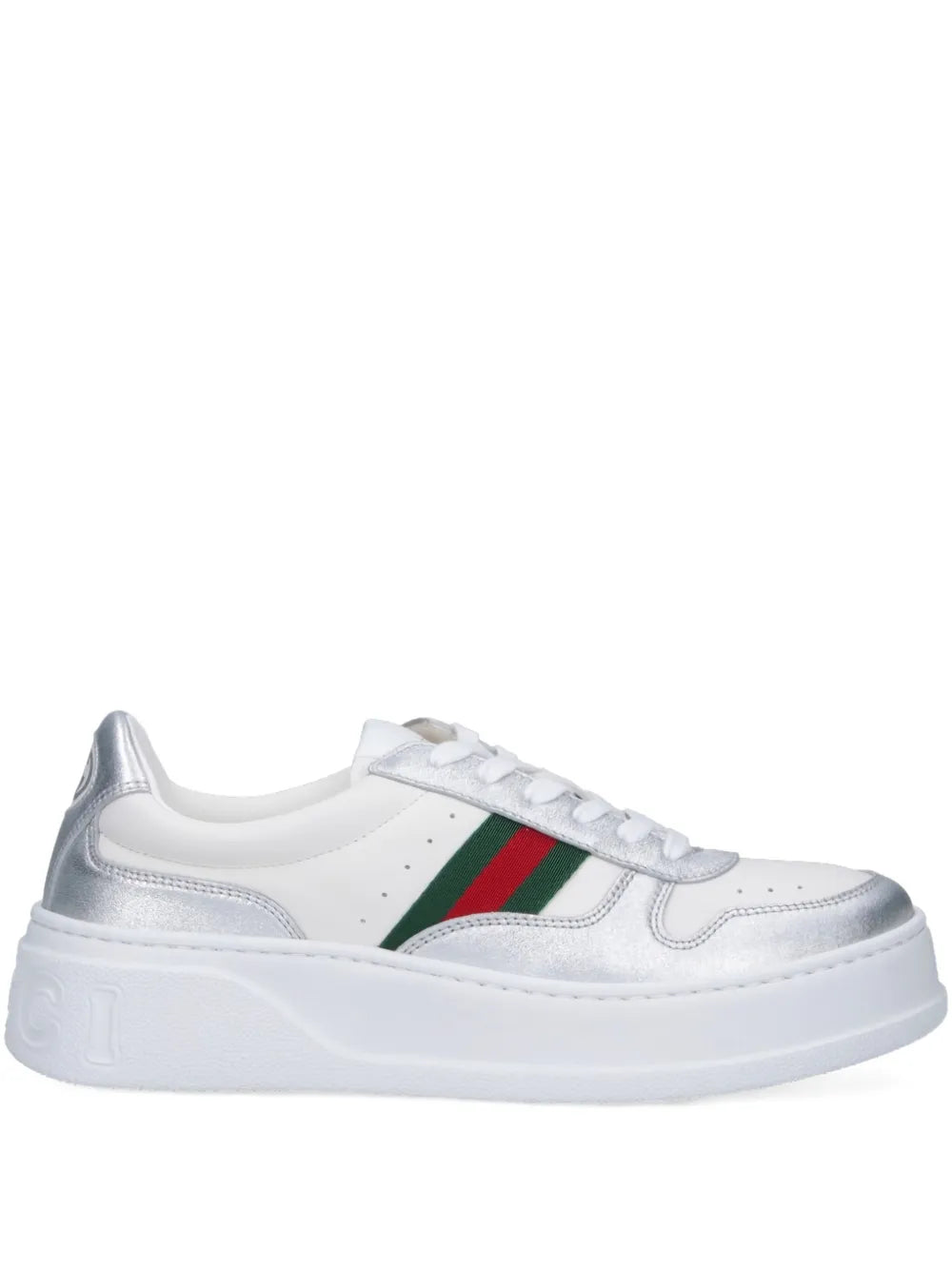 Gucci Logo-Lettering Leather — White — Size US M 3.5 - US W 5 — Front View