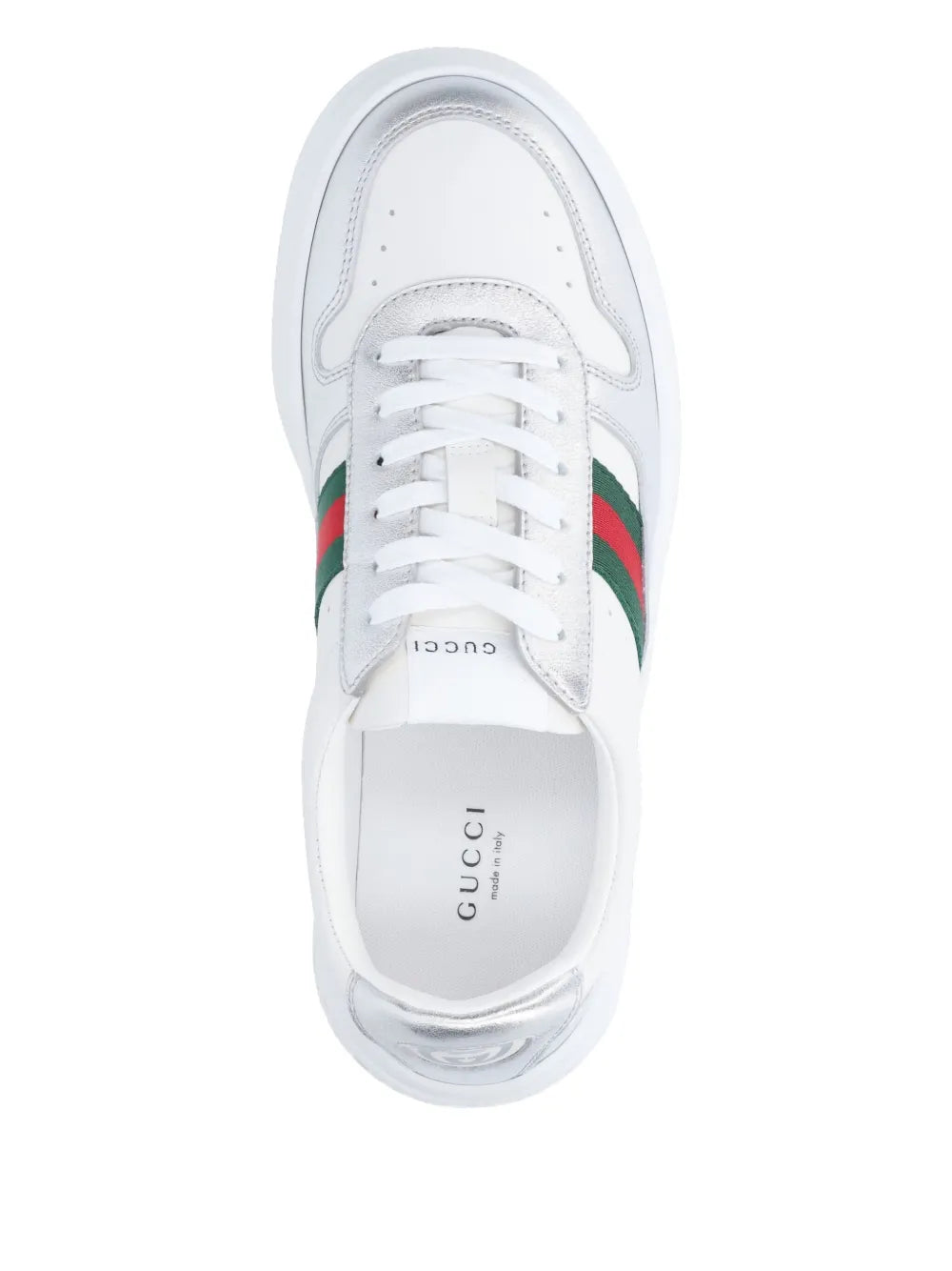 Gucci Logo-Lettering Leather — White — Size US M 3.5 - US W 5 — Back View