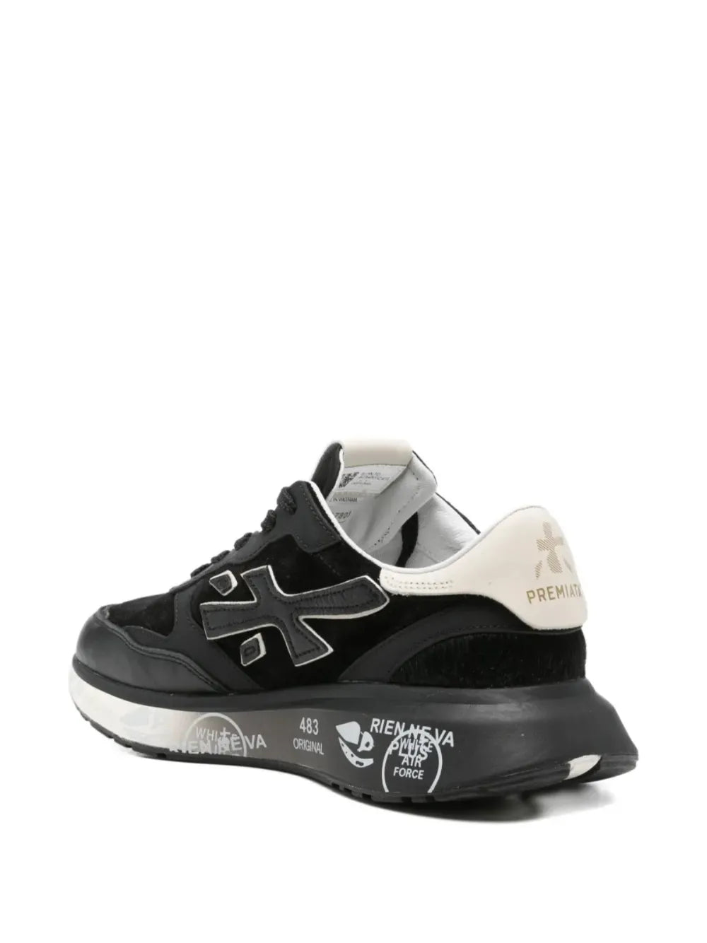 Premiata Lauryn 7803 Low-Top — Black — Size US M 3.5 - US W 5 — Back View