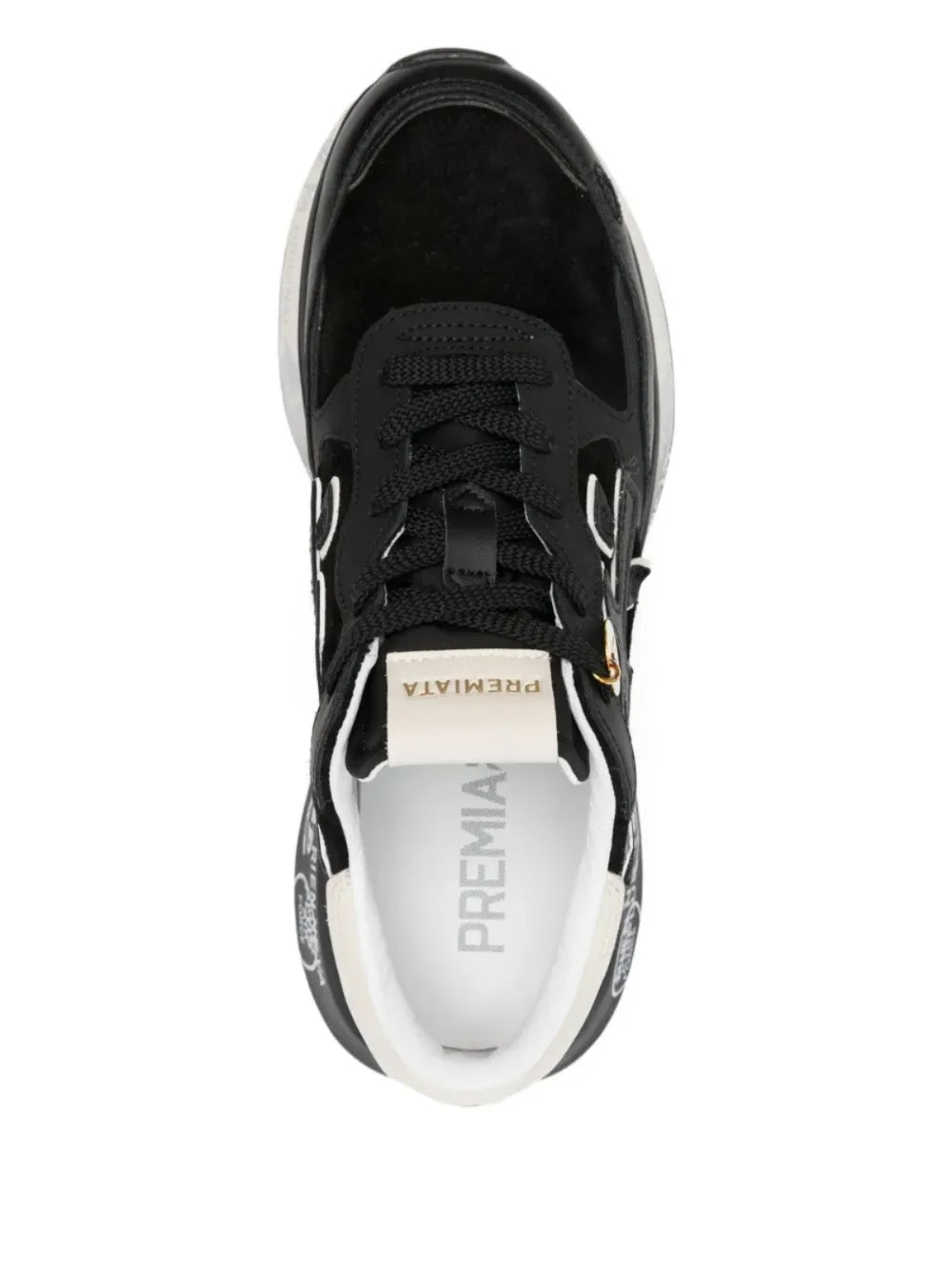 Premiata Lauryn 7803 Low-Top — Black — Size US M 3.5 - US W 5 — Top View