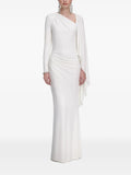 Self Portrait Draped Maxi Dress — White — Size XS — Front View