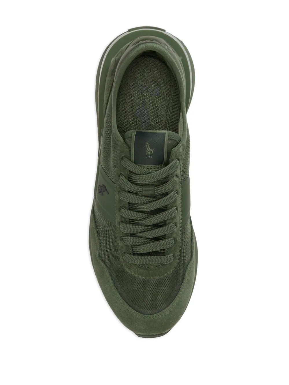 Polo Ralph Lauren Mesh Suede Train 89 Trainers — Green — Size US M 3.5 - US W 5 — Top View